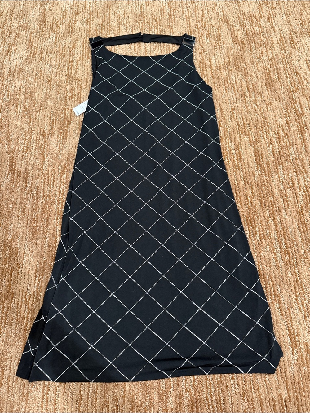 White House Black Market | Dresses | White House Black Market Black Maxi Dress With White Diamond Grid